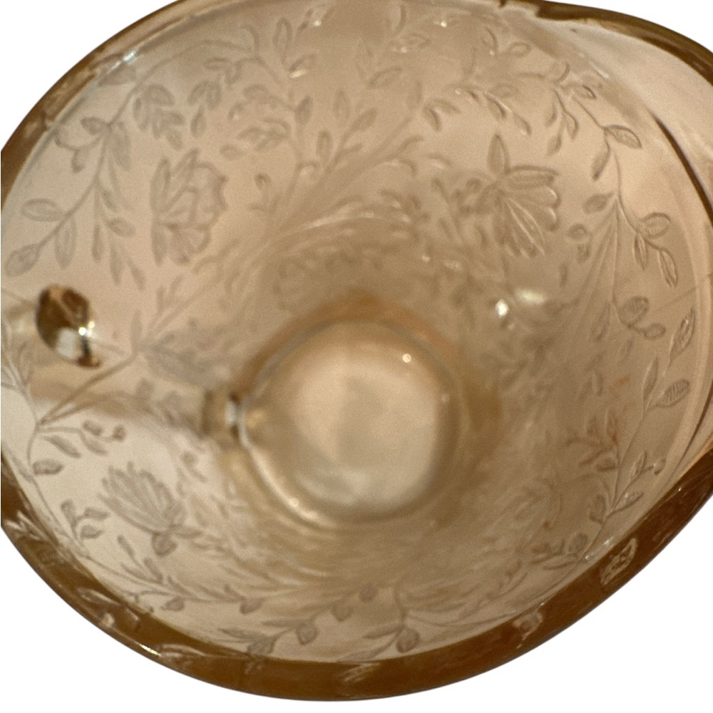 Vtg Elegant Hazel Atlas Poppy Florentine #2 Creamer Amber Color - Picture 7 of 7